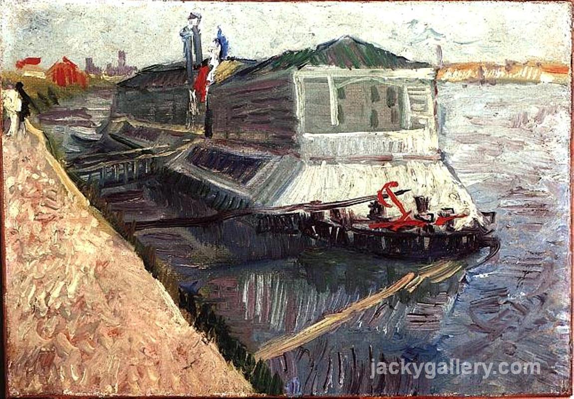 Bathing Float on the Seine at Asnieres, Van Gogh painting